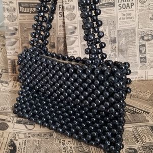 Ann Robin small black beaded purse, evening bag